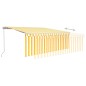 vidaXL Toldo retráctil manual con persiana amarillo y blanco 4,5x3 m