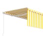 vidaXL Toldo retráctil manual con persiana amarillo y blanco 4,5x3 m