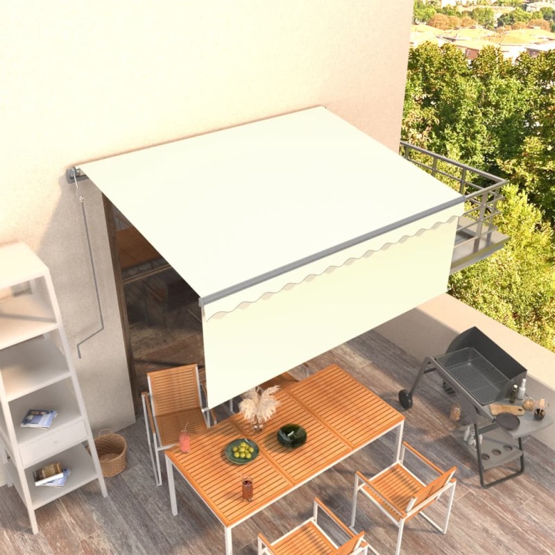 vidaXL Toldo automático retráctil con persiana color crema 3x2,5m vidaXL Toldo automático retráctil con persiana color crema 3x2,5m