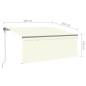 vidaXL Toldo automático retráctil con persiana color crema 3x2,5m vidaXL Toldo automático retráctil con persiana color crema 3x2,5m