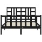 vidaXL Estructura de cama con cabecero madera maciza negro 160x200 cm vidaXL Estructura de cama con cabecero madera maciza negro 160x200 cm