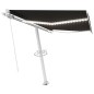 vidaXL Toldo manual retráctil con luz LED antracita 300x250 cm vidaXL Toldo manual retráctil con luz LED antracita 300x250 cm