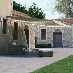 vidaXL Toldo automático con LED sensor de viento crema 400x300 cm