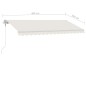 vidaXL Toldo automático con LED sensor de viento crema 400x300 cm vidaXL Toldo automático con LED sensor de viento crema 400x300 cm