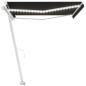 vidaXL Toldo retráctil manual con LED gris antracita 400x300 cm