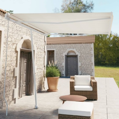 vidaXL Toldo de pie retráctil manual crema 300x250 cm