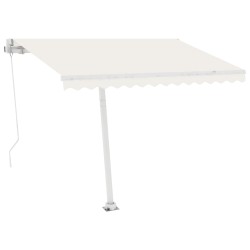 vidaXL Toldo de pie retráctil manual crema 300x250 cm