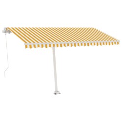 vidaXL Toldo de pie manual retráctil amarillo y blanco 400x300 cm