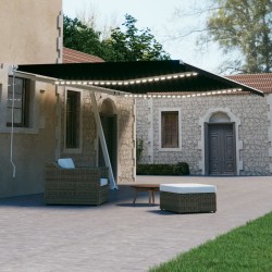vidaXL Toldo automático LED sensor de viento gris antracita 600x300 cm