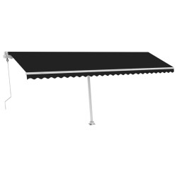 vidaXL Toldo automático LED sensor de viento gris antracita 600x300 cm