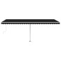 vidaXL Toldo automático LED sensor de viento gris antracita 600x300 cm vidaXL Toldo automático LED sensor de viento gris antracita 600x300 cm