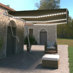vidaXL Toldo automático LED sensor de viento gris antracita 600x350 cm