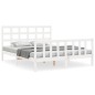 vidaXL Estructura de cama con cabecero madera maciza blanco 160x200 cm