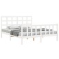 vidaXL Estructura de cama con cabecero madera maciza blanco 160x200 cm