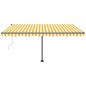 vidaXL Toldo automático LED sensor de viento amarillo blanco 400x300cm vidaXL Toldo automático LED sensor de viento amarillo blanco 400x300cm