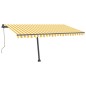 vidaXL Toldo automático LED sensor de viento amarillo blanco 400x300cm vidaXL Toldo automático LED sensor de viento amarillo blanco 400x300cm