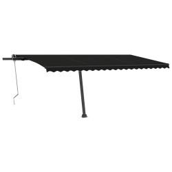vidaXL Toldo automático LED sensor de viento gris antracita 500x350 cm