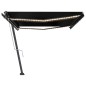 vidaXL Toldo automático LED sensor de viento gris antracita 500x350 cm vidaXL Toldo automático LED sensor de viento gris antracita 500x350 cm