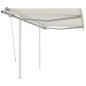 vidaXL Toldo manual retráctil con postes color crema 3x2,5 m vidaXL Toldo manual retráctil con postes color crema 3x2,5 m