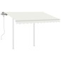 vidaXL Toldo manual retráctil con postes color crema 3x2,5 m vidaXL Toldo manual retráctil con postes color crema 3x2,5 m