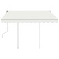 vidaXL Toldo manual retráctil con postes color crema 3x2,5 m vidaXL Toldo manual retráctil con postes color crema 3x2,5 m