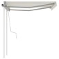 vidaXL Toldo manual retráctil con postes color crema 3x2,5 m vidaXL Toldo manual retráctil con postes color crema 3x2,5 m
