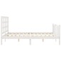 vidaXL Estructura de cama con cabecero madera maciza blanco 160x200 cm