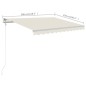 vidaXL Toldo manual retráctil con postes color crema 3x2,5 m vidaXL Toldo manual retráctil con postes color crema 3x2,5 m