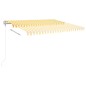 vidaXL Toldo manual retráctil con postes amarillo y blanco 4x3 m vidaXL Toldo manual retráctil con postes amarillo y blanco 4x3 m