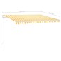 vidaXL Toldo manual retráctil con postes amarillo y blanco 4x3 m vidaXL Toldo manual retráctil con postes amarillo y blanco 4x3 m