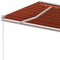 vidaXL Toldo retráctil automático con postes naranja y marrón 4x3 m vidaXL Toldo retráctil automático con postes naranja y marrón 4x3 m