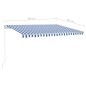 vidaXL Toldo retráctil automático con postes azul y blanco 4x3 m vidaXL Toldo retráctil automático con postes azul y blanco 4x3 m