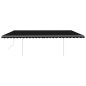 vidaXL Toldo retráctil manual con postes gris antracita 6x3 m