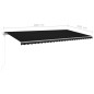 vidaXL Toldo retráctil manual con postes gris antracita 6x3 m