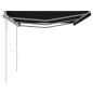 vidaXL Toldo retráctil automático con postes gris antracita 6x3 m vidaXL Toldo retráctil automático con postes gris antracita 6x3 m