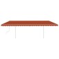 vidaXL Toldo manual retráctil con postes naranja y marrón 6x3 m vidaXL Toldo manual retráctil con postes naranja y marrón 6x3 m