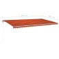 vidaXL Toldo manual retráctil con postes naranja y marrón 6x3 m vidaXL Toldo manual retráctil con postes naranja y marrón 6x3 m