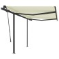 vidaXL Toldo automático retráctil con postes color crema 3x2,5 m vidaXL Toldo automático retráctil con postes color crema 3x2,5 m