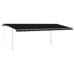 vidaXL Toldo automático LED sensor de viento gris antracita 6x3,5 m