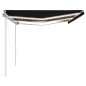 vidaXL Toldo automático LED sensor de viento gris antracita 6x3,5 m vidaXL Toldo automático LED sensor de viento gris antracita 6x3,5 m