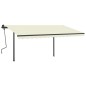 vidaXL Toldo automático retráctil con postes color crema 4x3 m vidaXL Toldo automático retráctil con postes color crema 4x3 m