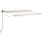 vidaXL Toldo automático retráctil con postes color crema 4x3 m vidaXL Toldo automático retráctil con postes color crema 4x3 m