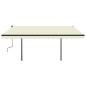 vidaXL Toldo automático retráctil con postes color crema 4x3 m vidaXL Toldo automático retráctil con postes color crema 4x3 m