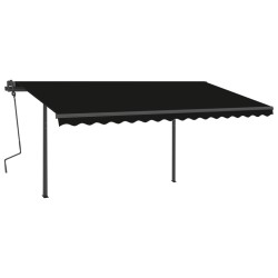vidaXL Toldo automático con LED sensor de viento gris antracita 5x3,5m