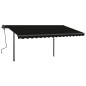vidaXL Toldo automático con LED sensor de viento gris antracita 5x3,5m vidaXL Toldo automático con LED sensor de viento gris antracita 5x3,5m