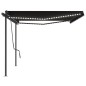 vidaXL Toldo automático con LED sensor de viento gris antracita 5x3,5m vidaXL Toldo automático con LED sensor de viento gris antracita 5x3,5m