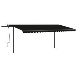vidaXL Toldo retráctil automático con postes gris antracita 5x3,5 m