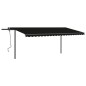 vidaXL Toldo retráctil automático con postes gris antracita 5x3,5 m vidaXL Toldo retráctil automático con postes gris antracita 5x3,5 m