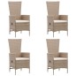 vidaXL Juego de comedor de jardín 7 piezas ratán sintético beige