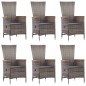 vidaXL Juego de comedor de jardín 7 piezas ratán sintético gris vidaXL Juego de comedor de jardín 7 piezas ratán sintético gris